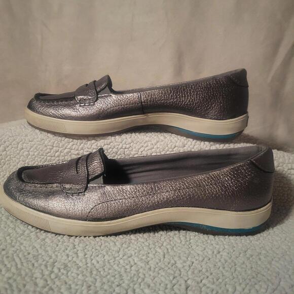 Keds Penny Loafer/Sneaker Hybrid Metallic Gray Comfort Insole - Size 8.5 - Picture 2 of 9